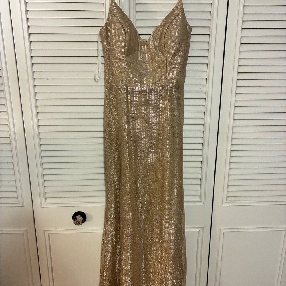 Hayley Paige Occasions Gold Dress
